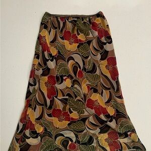 multicolored floral skirt